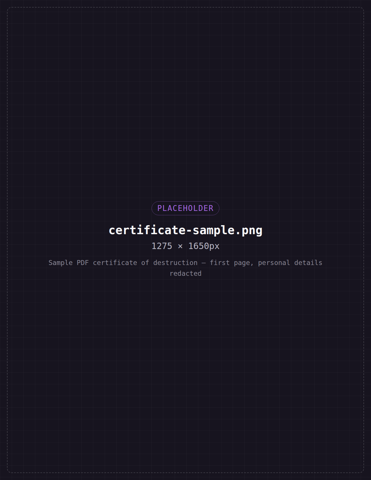 Preview of a sample DriveWipers PDF certificate of destruction